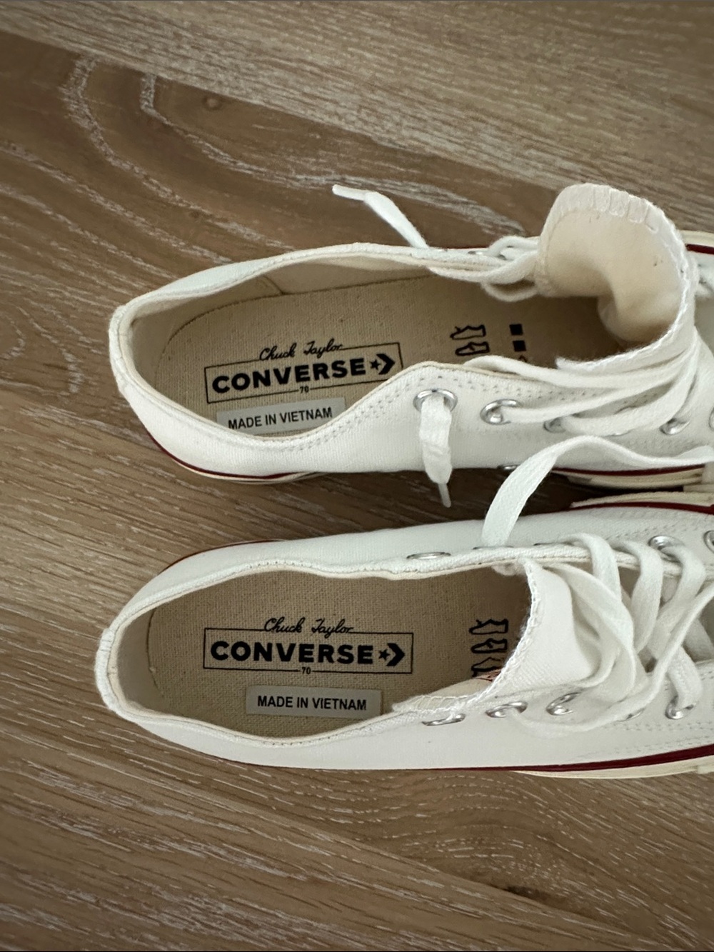 Converse Chuck 70 Low Top Sneakers - White with Red Trim - Picture 5 of 7